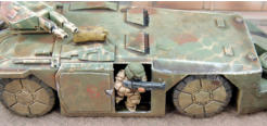 Heavy assault team member debussing from an M577