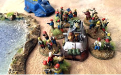 Solace forces pile out of an air car to engage in some close assault
