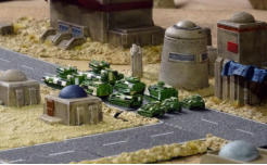 Zaporoskiye recce unit move through the town