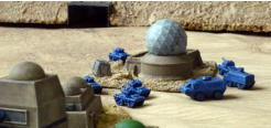 Guardforce lighter vehicles guarding a radar dome