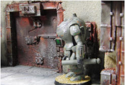 finished building - metal painted brown and drybrushed and chalked for both dirt and rust then steel drybrushed after matt varnih