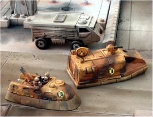Mortar in a combat car hull with a command vehicle
