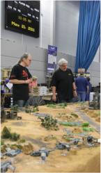Roger Dixon and Kevin Dallimore assembling the game - Sheffield 2011 Day 1