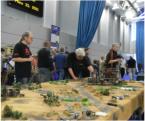 Roger Dixon and Kevin Dallimore assembling the game - Sheffield 2011 Day 1