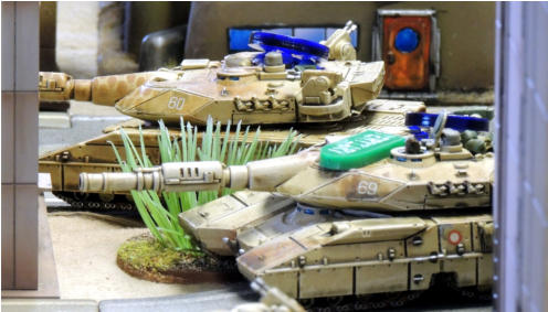 Two Antargran Zentaurs are taking hits (hense the coloured tokens marking weapon losses)