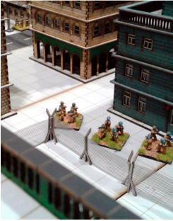 Troops move through the streets