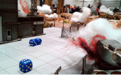 Slammers Artillery destroyed in the wire compound