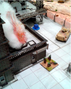 Burning buildings