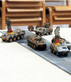 Apex Dragoon Detachment: it's burning Slingshots and GIAT ADW vehicles halted by heavy fire