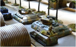 Waldheims advance down the tree lined road