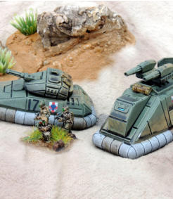 Tassigny Air Defence vehicle, gatling armed Montsabert tank and buzzbomb armed infantry