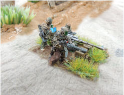 Infantry TU in hard armour and laser support weapon